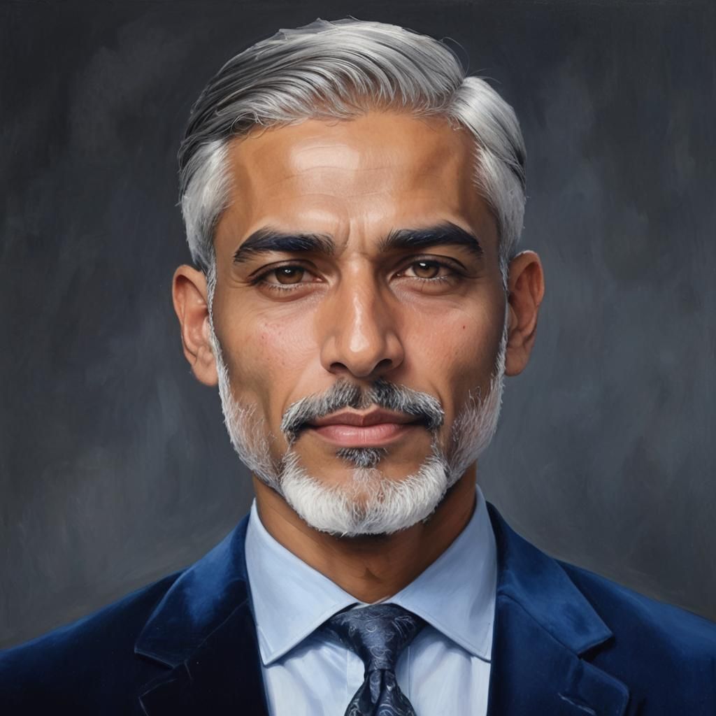 Elegant Gentleman in Velvet Suit: Impressionist Oil Portrait