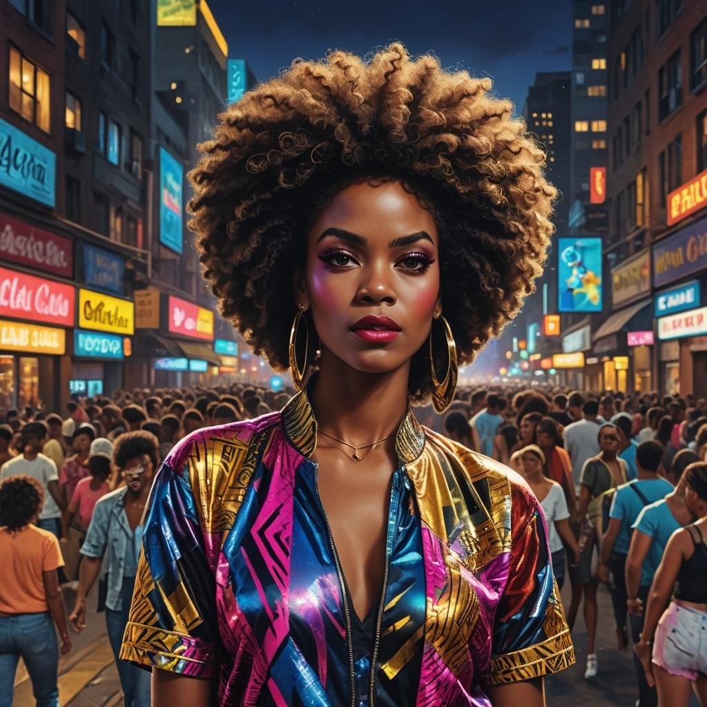 Hyperrealistic Portrait of 80s Pop Singer