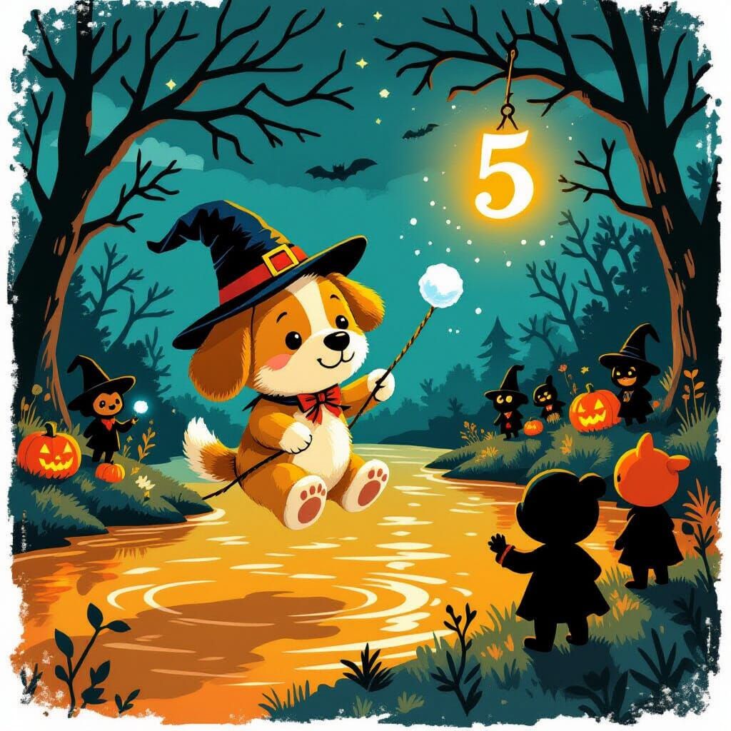 Plushie Dog Swings into Caramel River on Halloween Night