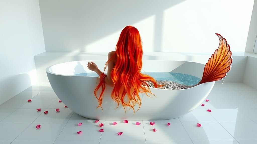 Mermaid in the bathtub