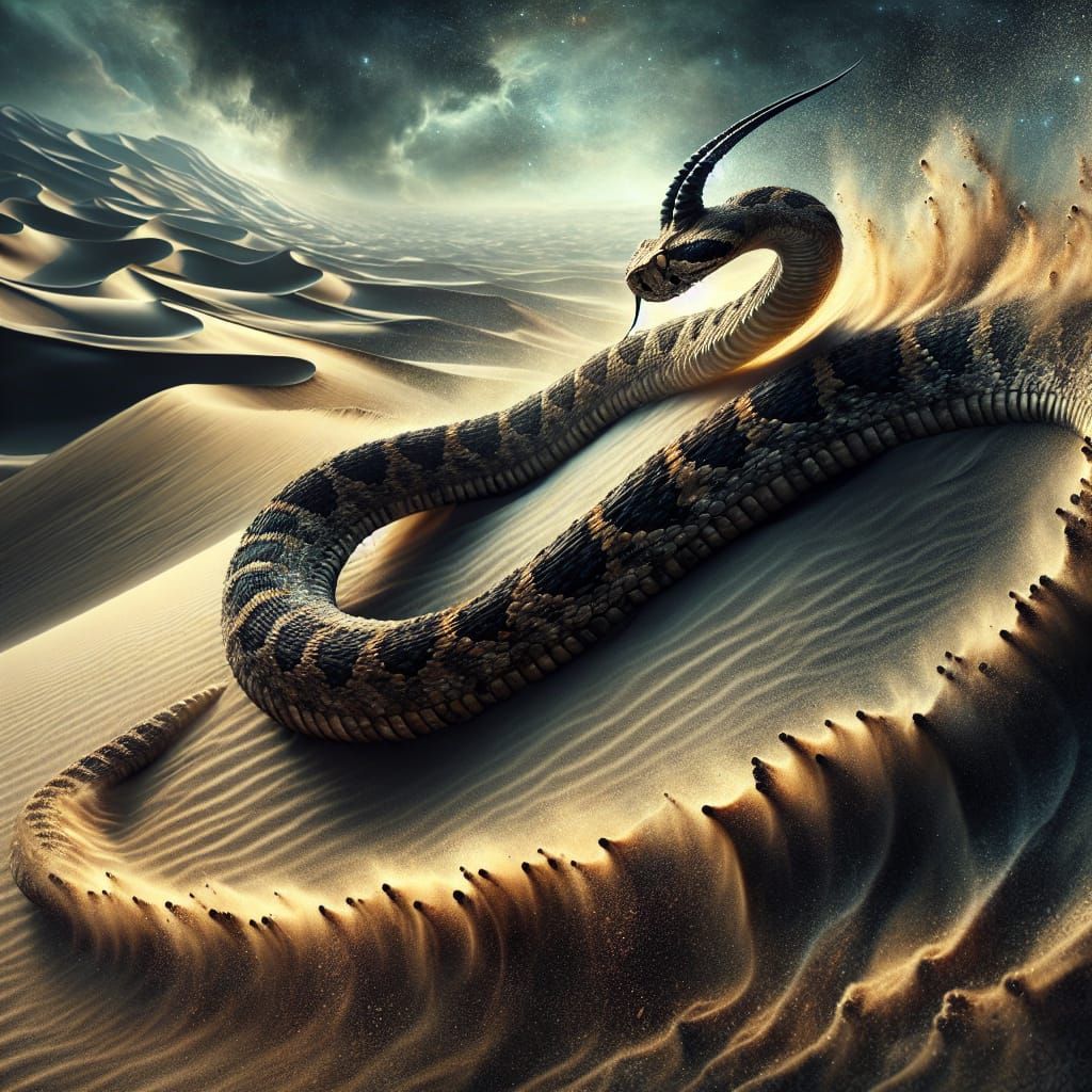 Detailed Digital Painting of a Sidewinder Rattlesnake