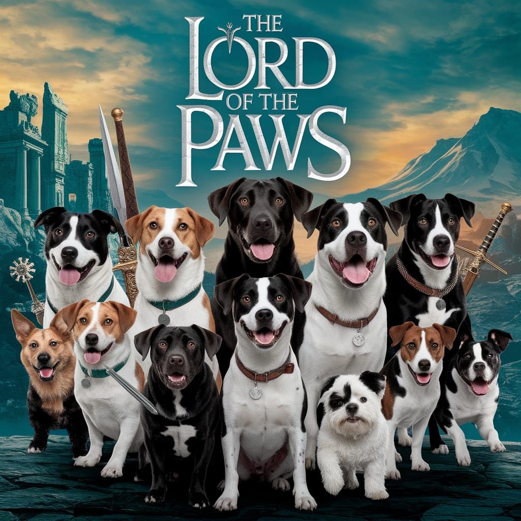 Epic Canine Quest in Lord of the Rings Style
