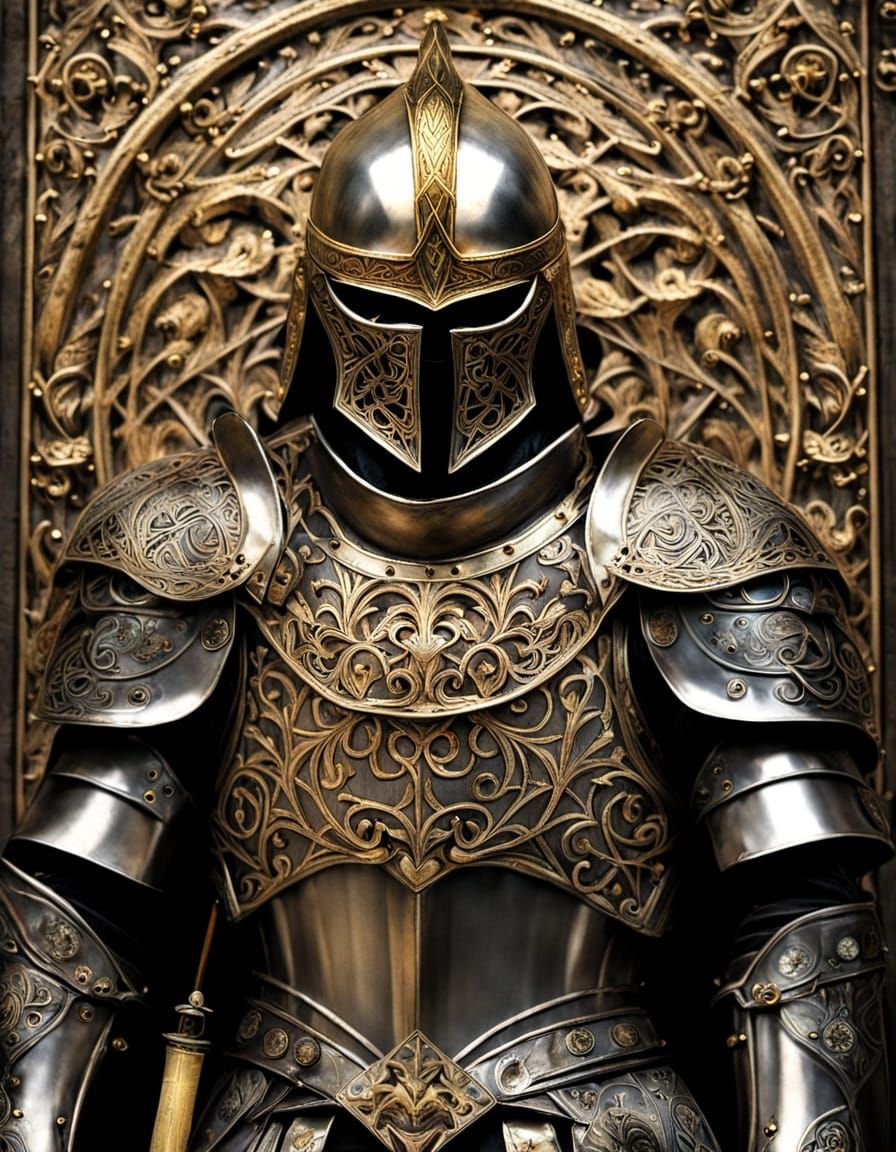 Medieval Knight in Ornate Armor