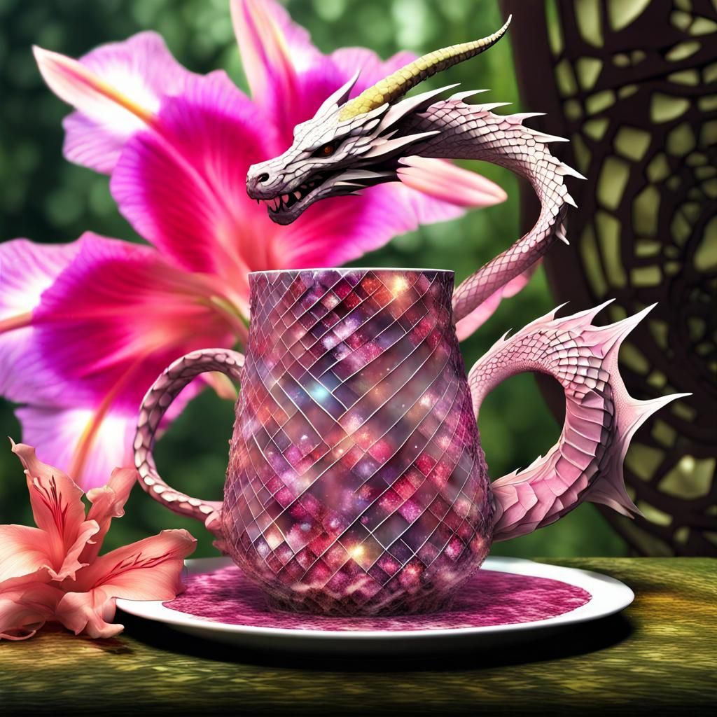 Fractal Dragon-Serpent Mug of Pagan Brew