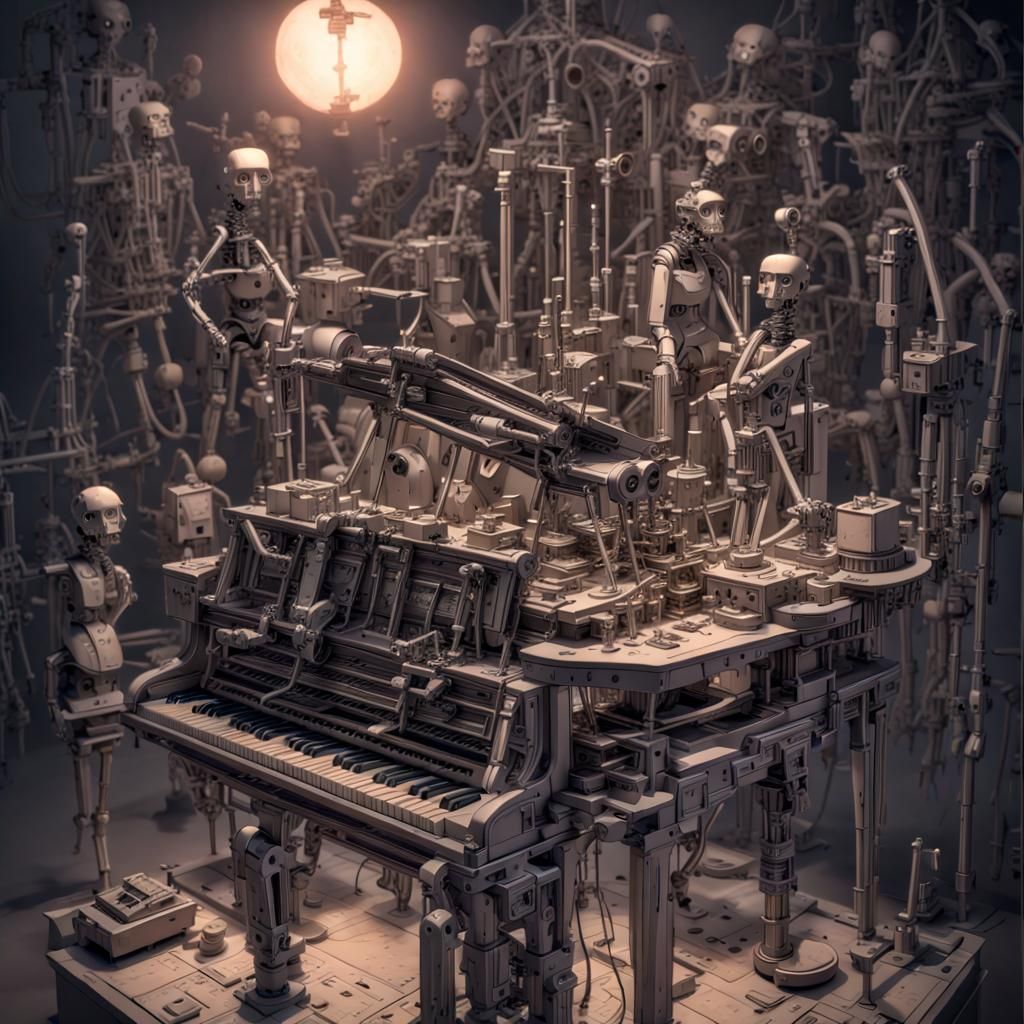 Transylvanian Pianobot: Sci-Fi Art in 8K