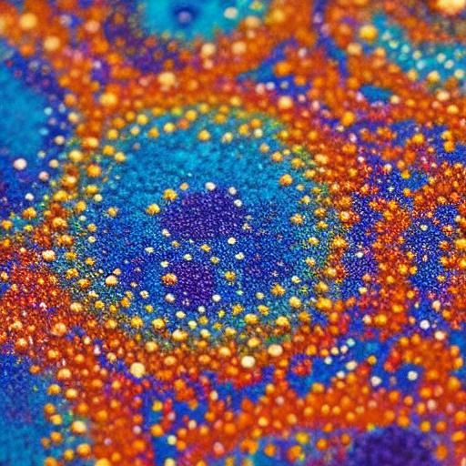 Close-Up Dog Portrait with Intricate Stippled Dots