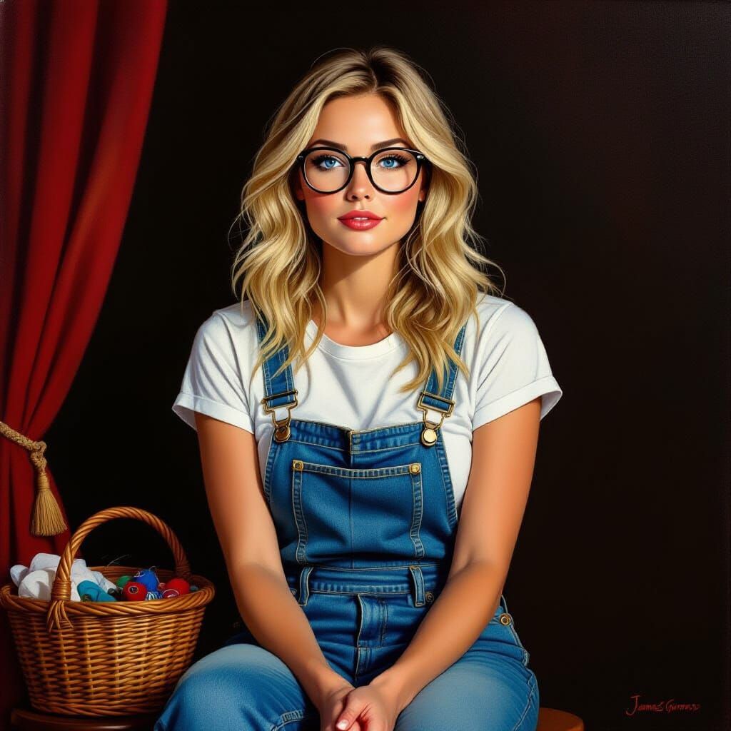 Impressionistic Portrait of a Seamstress in Theater Wings