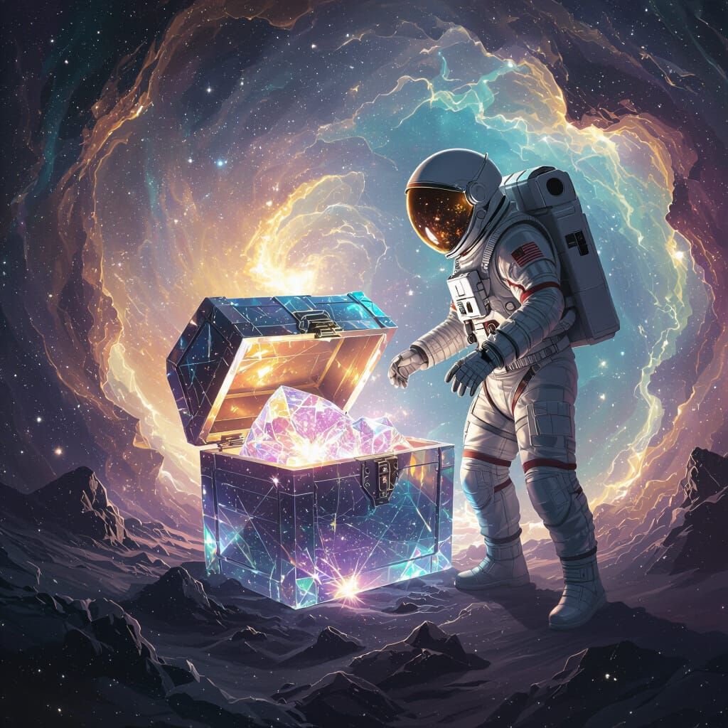 Astronaut Finds Crystalline Treasure Chest in Space