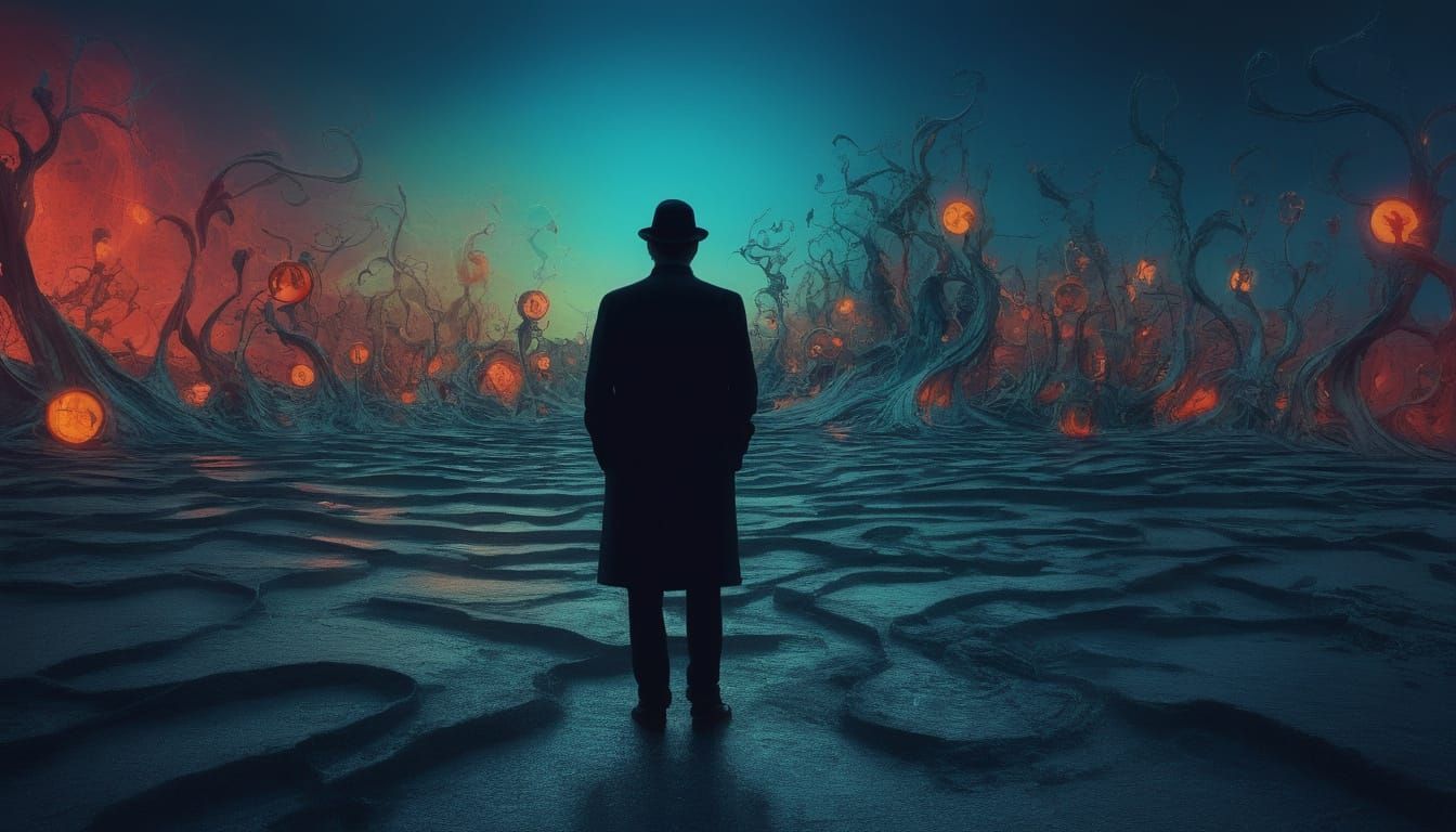 Dreamlike Surrealism in Vibrant, Swirling Colors