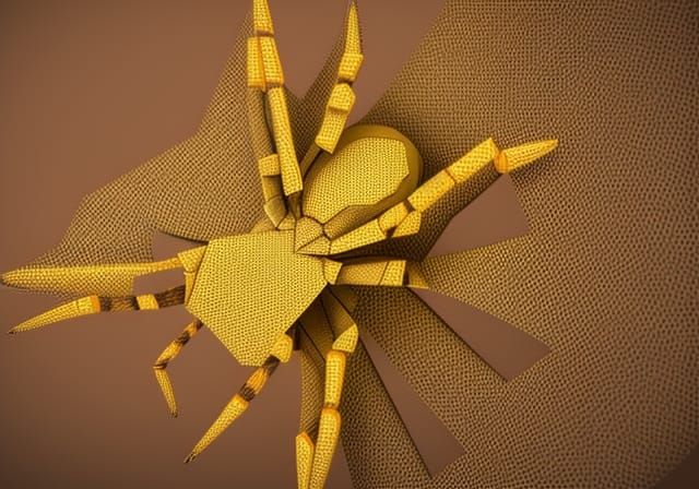 Origami Spider Papercraft in 8K Resolution