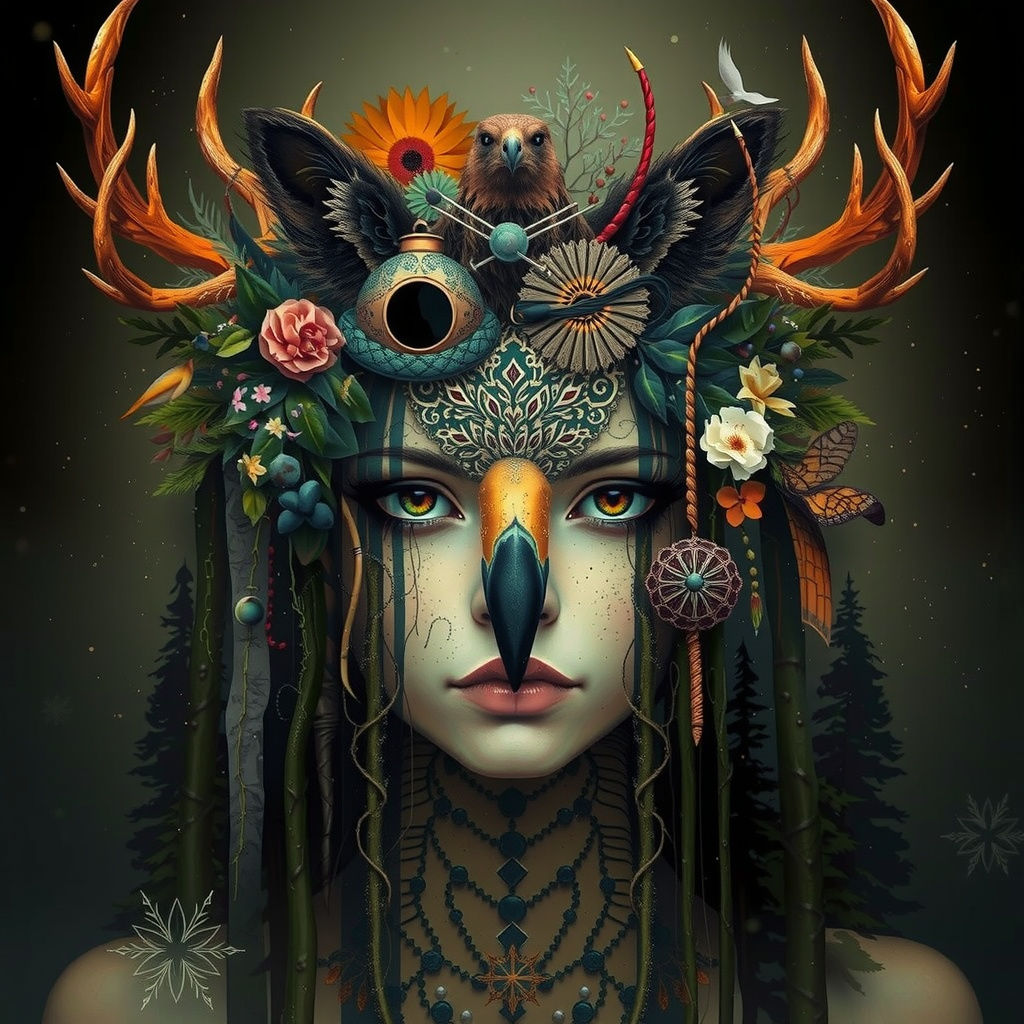 Abstract Portrait: Woman with Animal Features