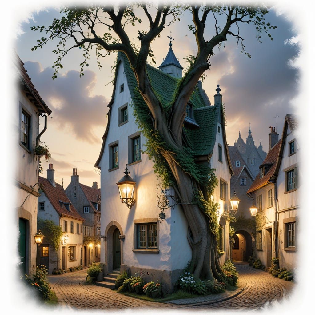 Charming Dutch Village in Style of Dutch Masters