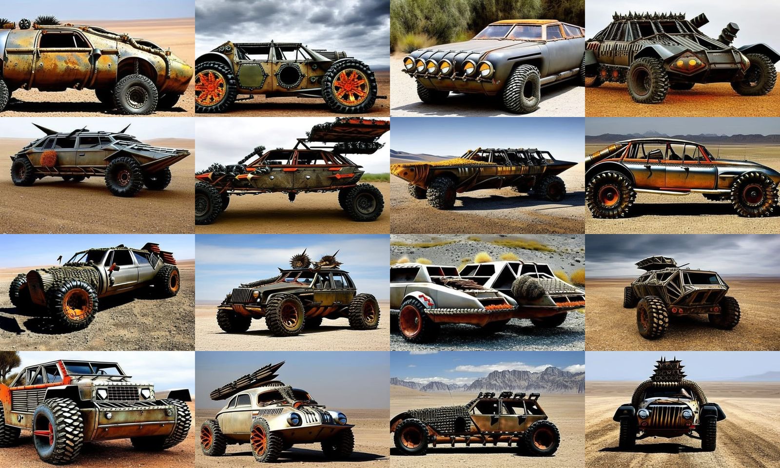 Apocalyptic Wasteland Cars with Custom Mad Max Design