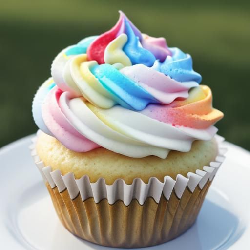 Rainbow Vanilla Cupcake: Professional Photography