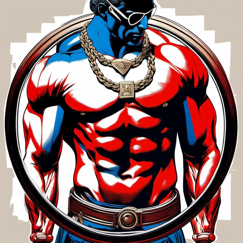 Striking Close-Up of a Torso with Complementary Colors