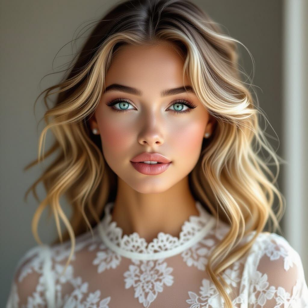 Portrait of a Light-Skinned African Woman with Blonde Hair