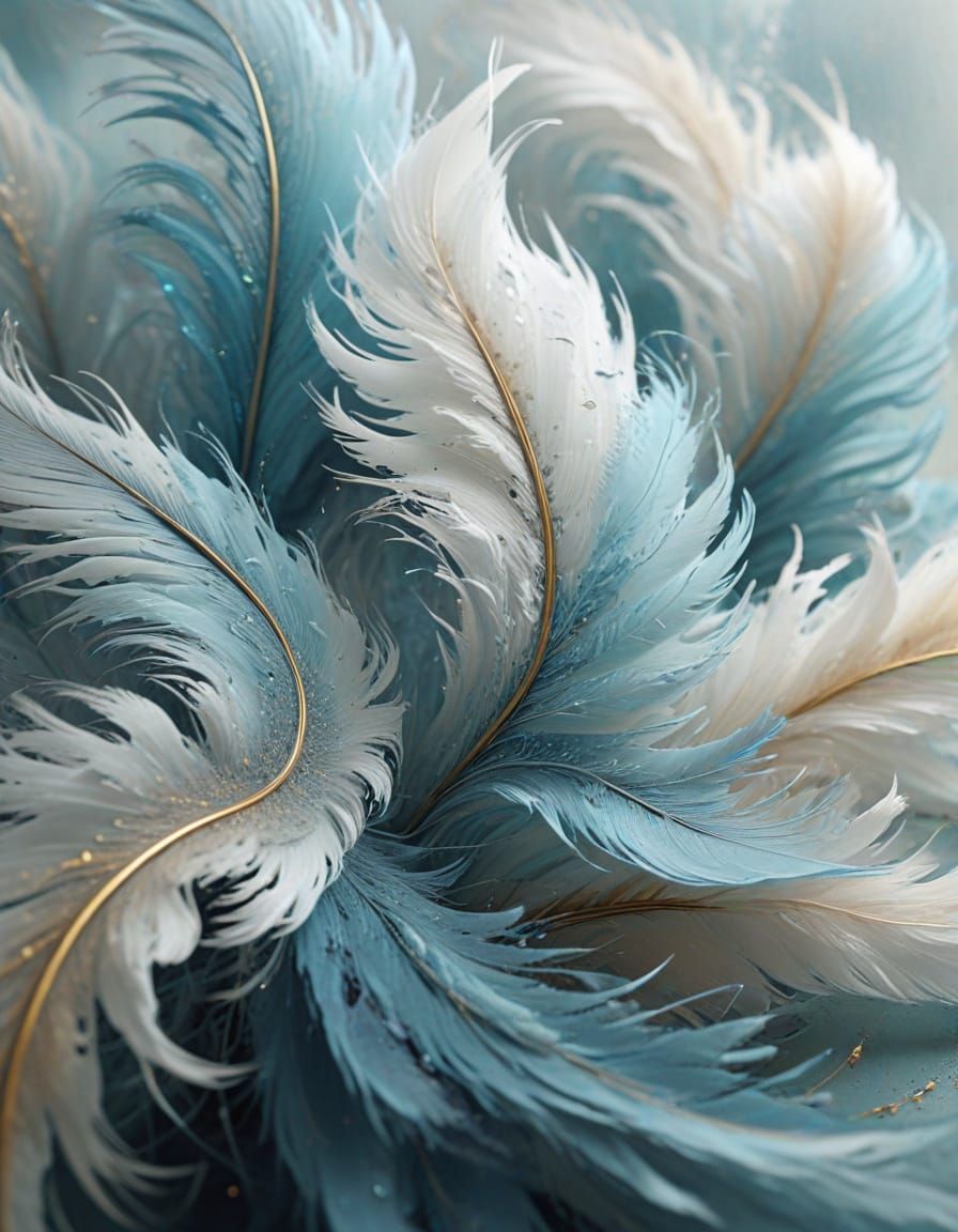 Softly Glowing Feathers in Dreamy Abstraction