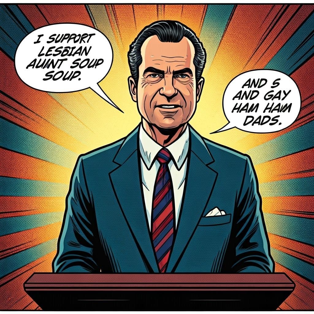 Confident Politician Mocks Seriousness in Comic Style