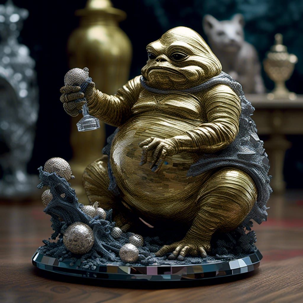 <lora:glass:1.0> Jabba the hutt