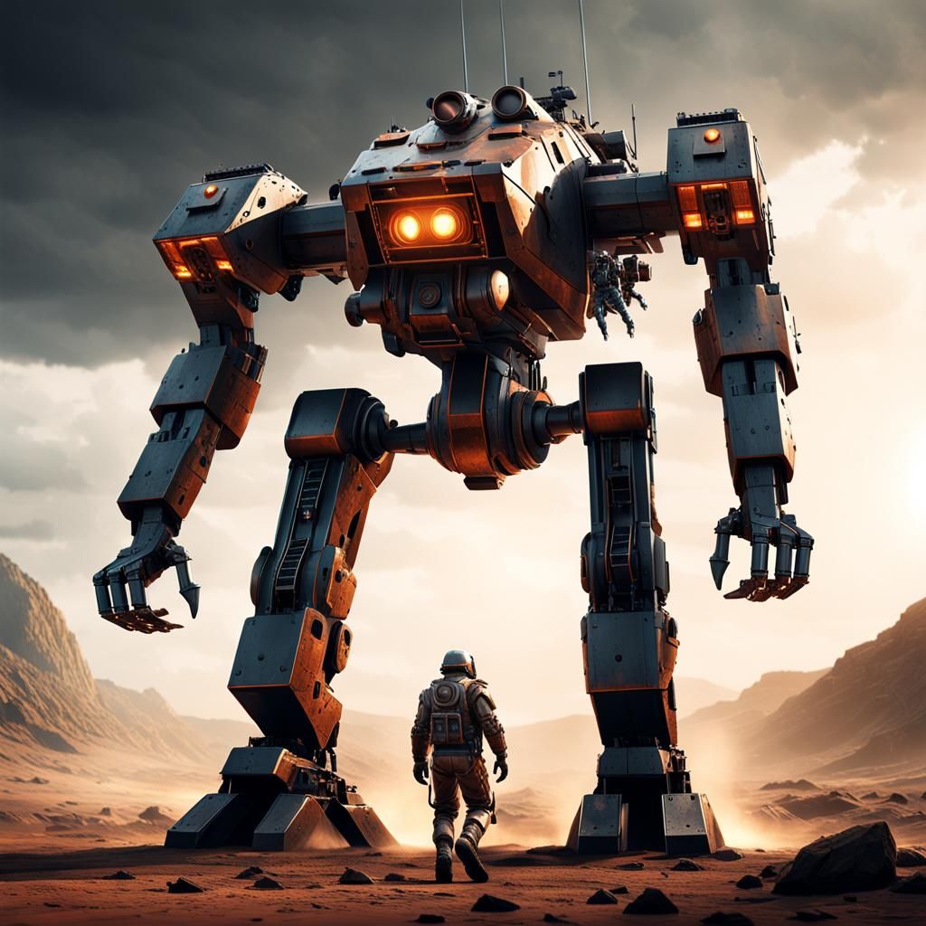 Sci-Fi Jagdpanther Mech Illustration in 8K