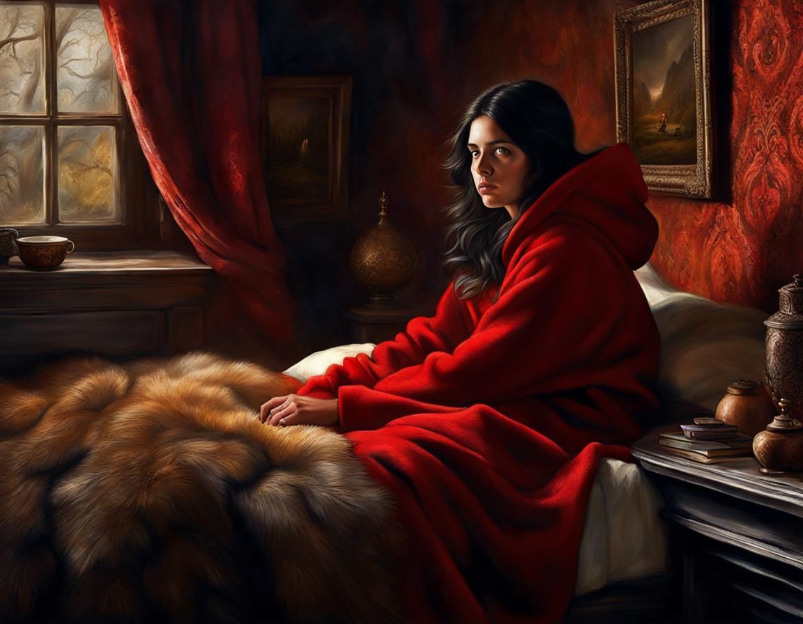 Sinister Beauty in Fur: A Dramatic Digital Painting