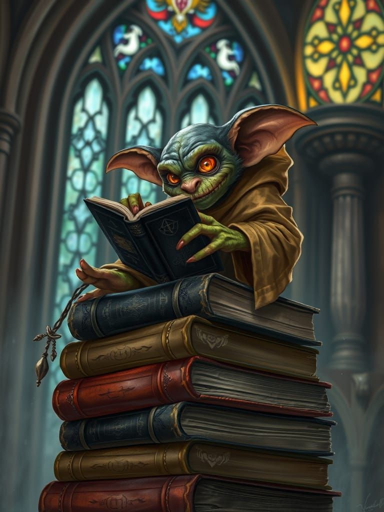 Gremlin Studies Spellbook in Mystical Digital Art
