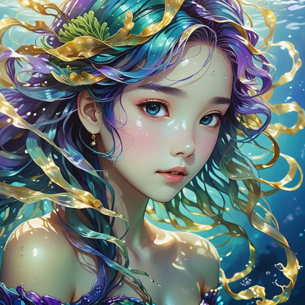 Underwater Sea Princess in Manga Style