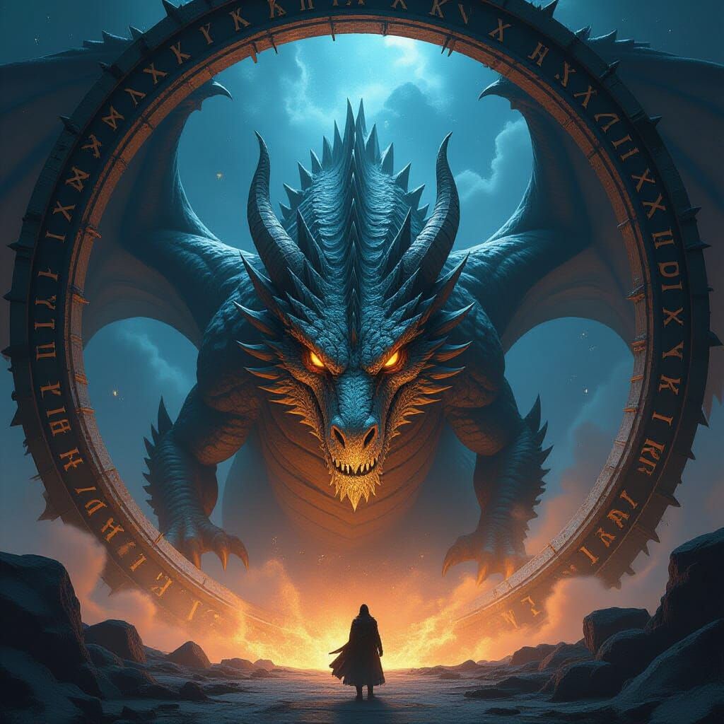 Ancient Dragon Portal Cosmic Energy Epic Fantasy