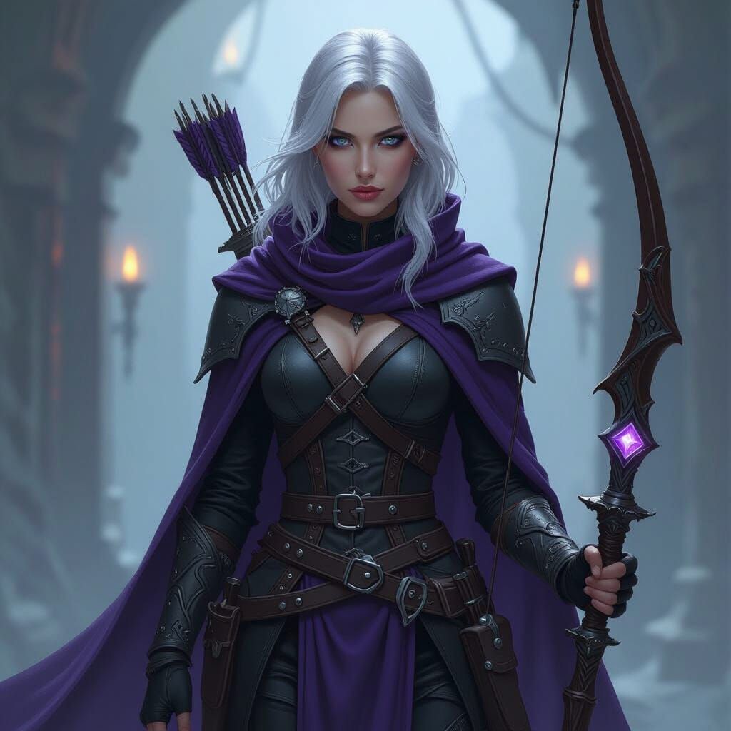 Kalashtar Ranger in Arcane-Noir Style