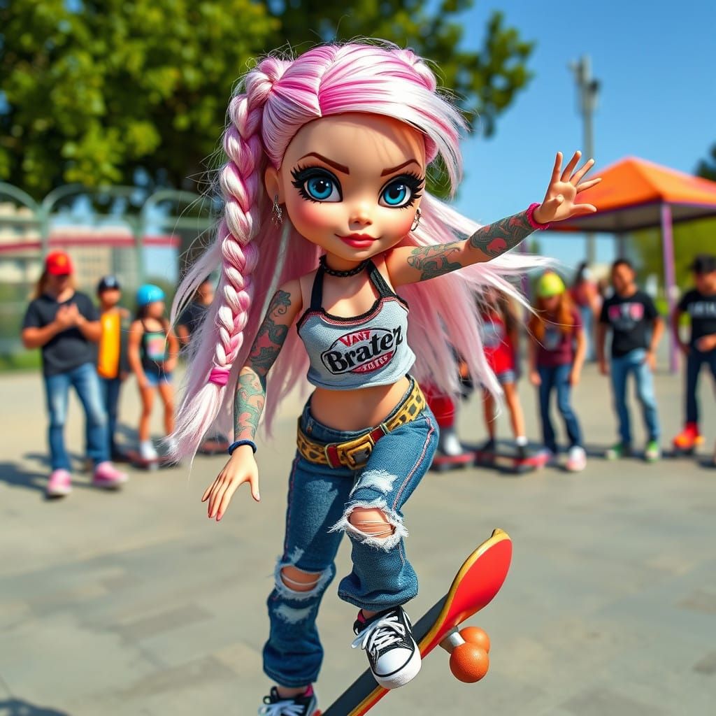 Grunge Sk8tr Girl in Action