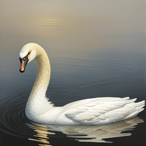 Baroque Swan Portrait in Golden Morning Light