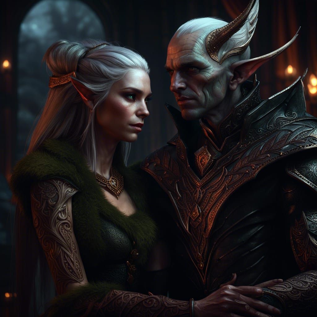 Elf Love: Dark Fantasy Concept Art