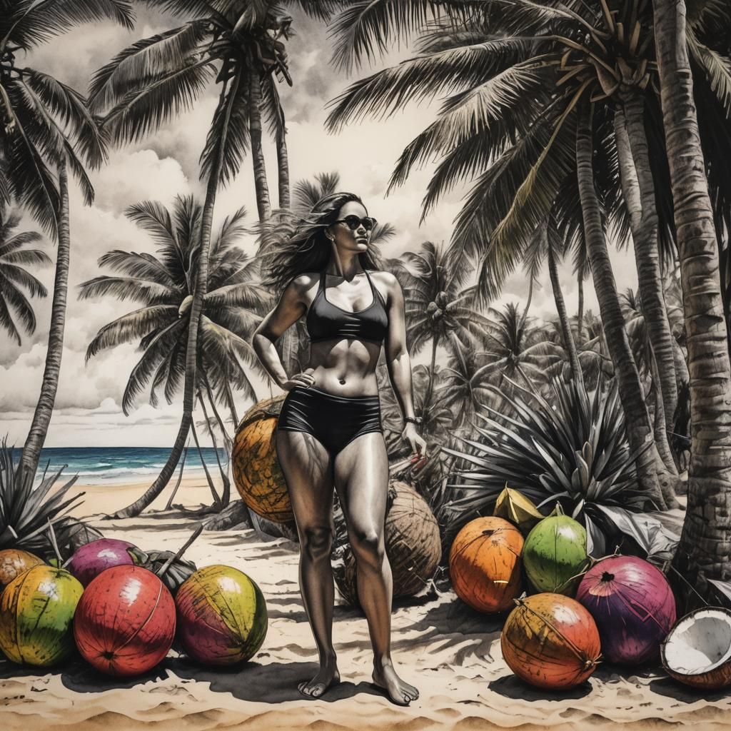 Sultry Brazilian Beauty in Charcoal Masterpiece