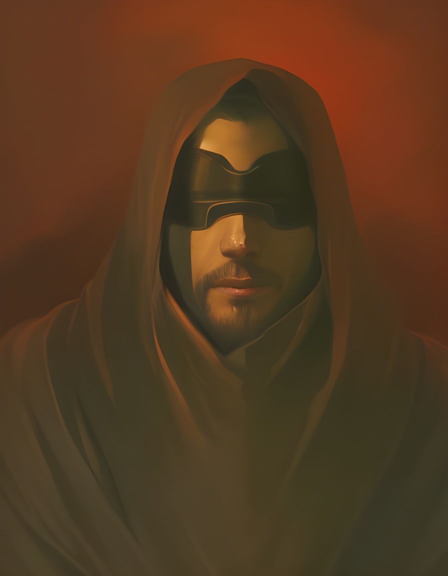 Dark Samurai Portrait in Hyperdetailed Splash Art Style