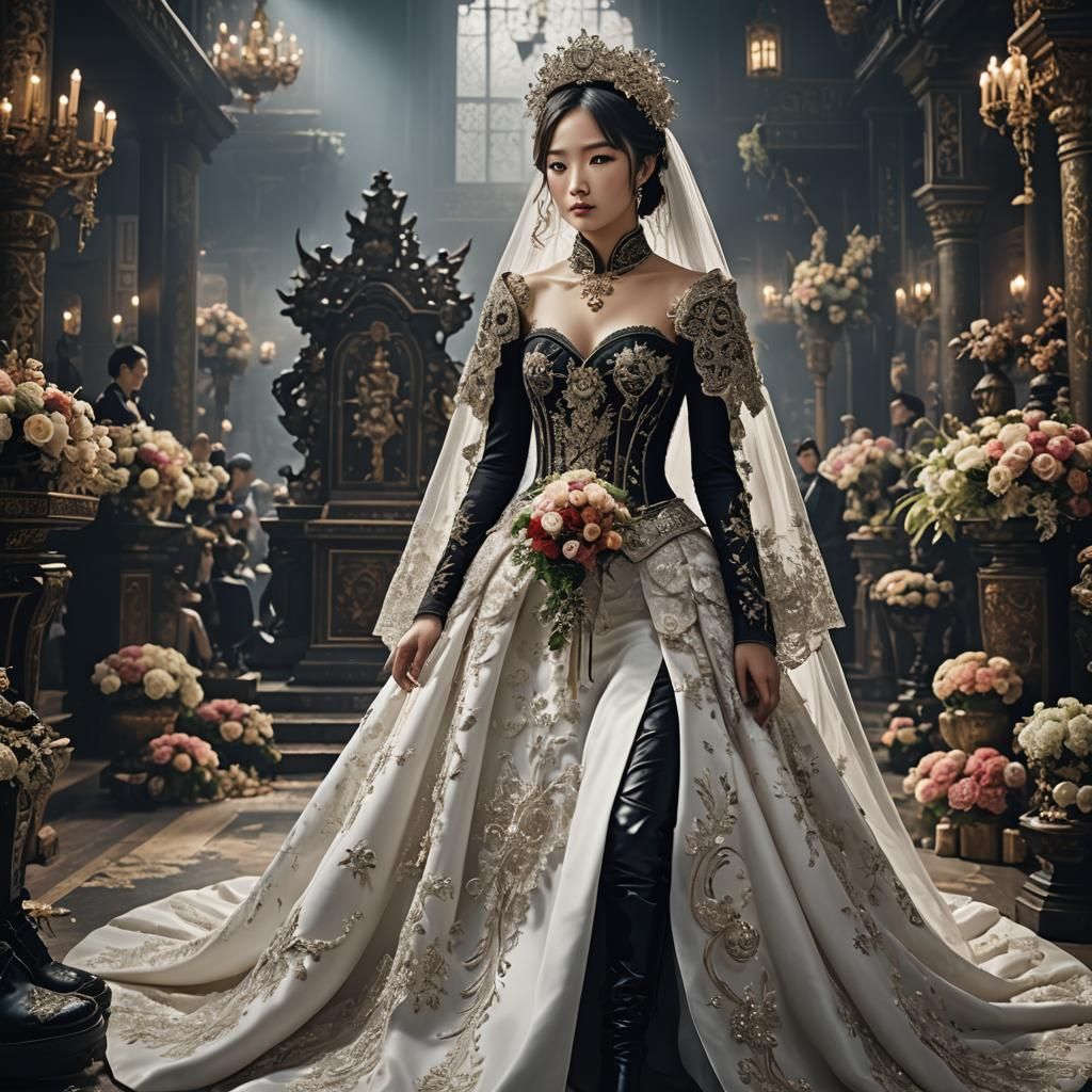 Bride with Black Boots: Digital Matte Painting