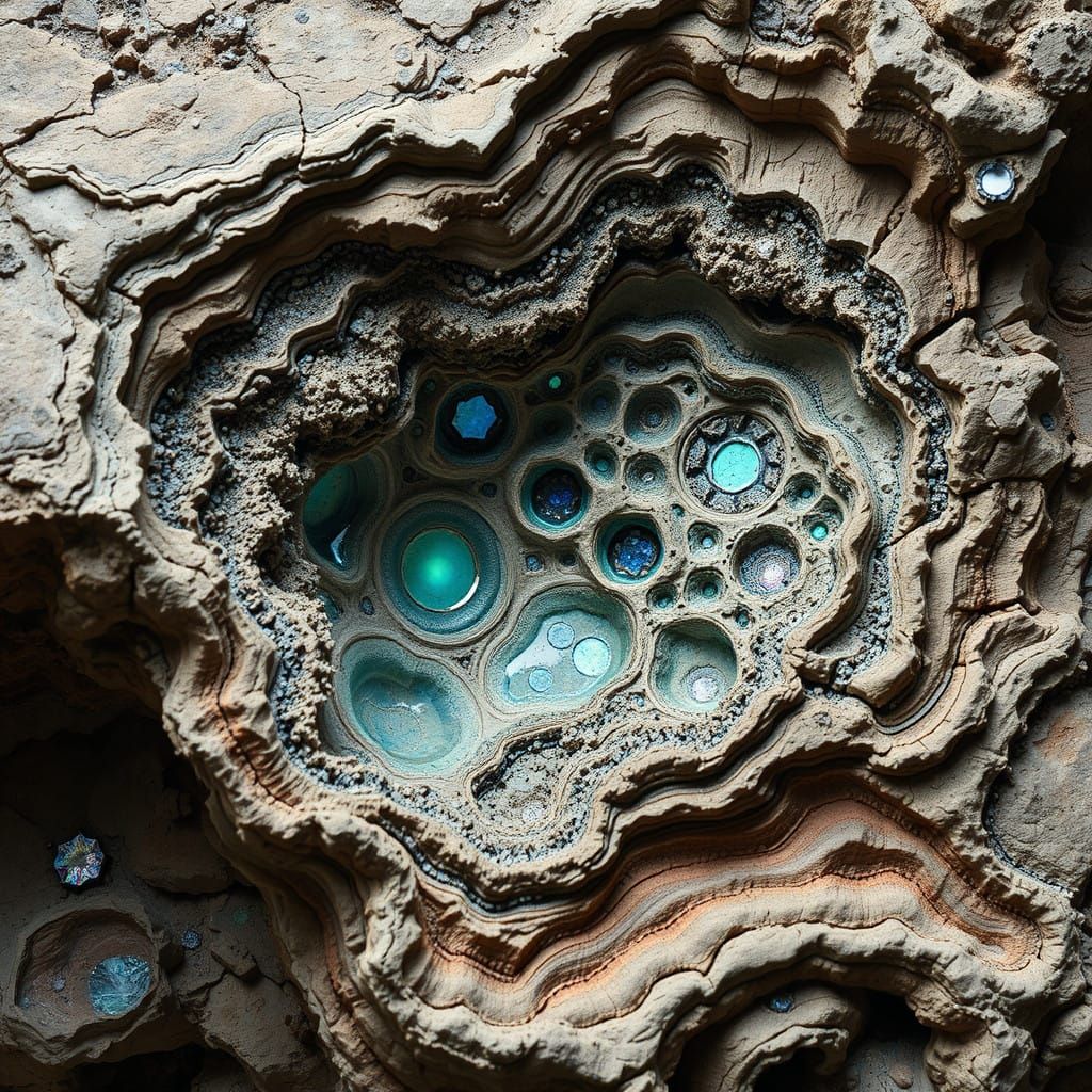 Iridescent Rock Formations in Vibrant Dreamscapes