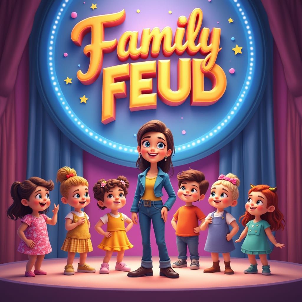 Baby Contestants on Family Feud, Cartoon Style