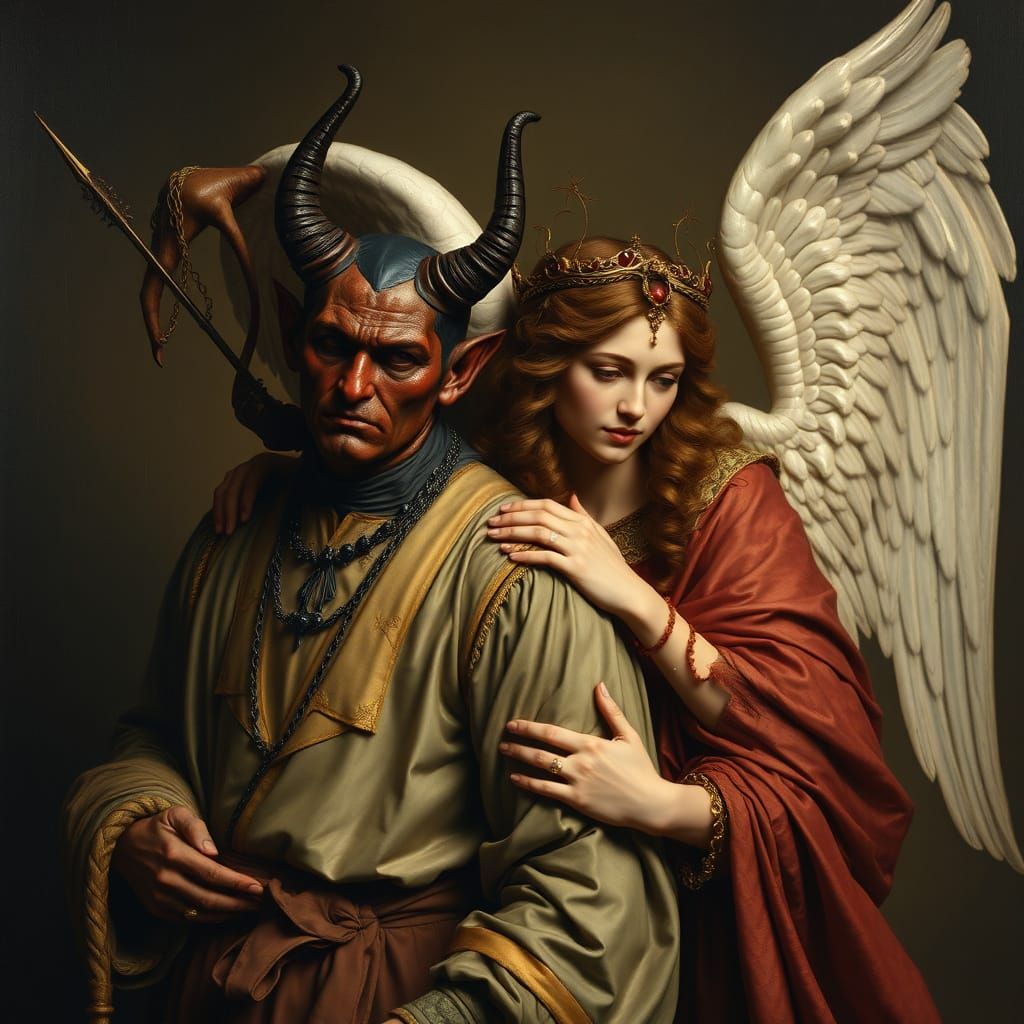 Renaissance Angel and Devil with Sfumato
