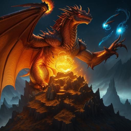 Dragon Unleashes Holy Fire in Mystical Realm