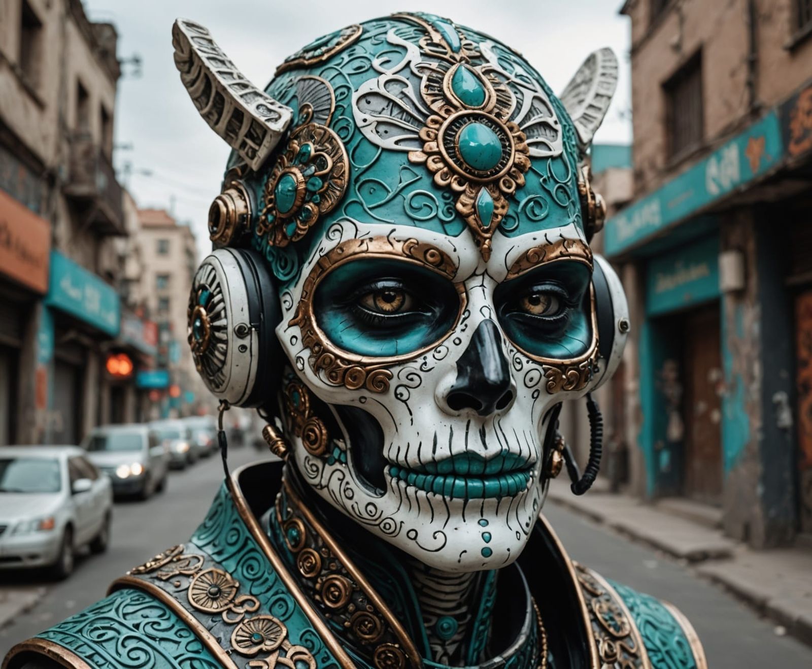 Ethereal Pharaoh with Cyberpunk Twist
