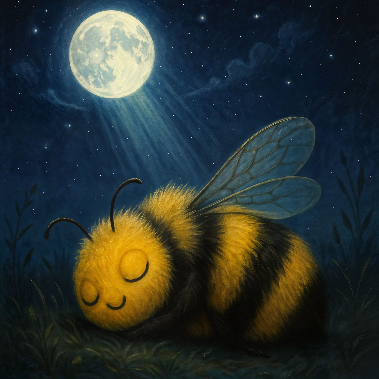Sleeping Bumblebee in Moonbeams
