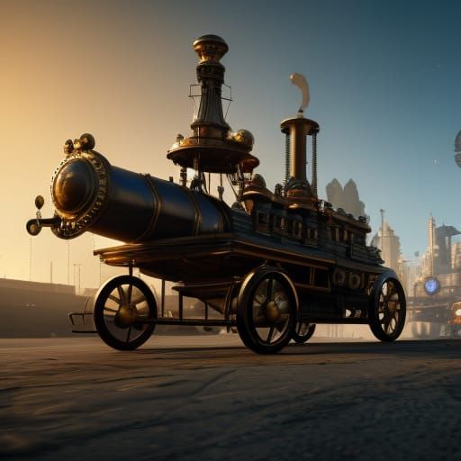Steampunk Steam Vehicle Concept Art