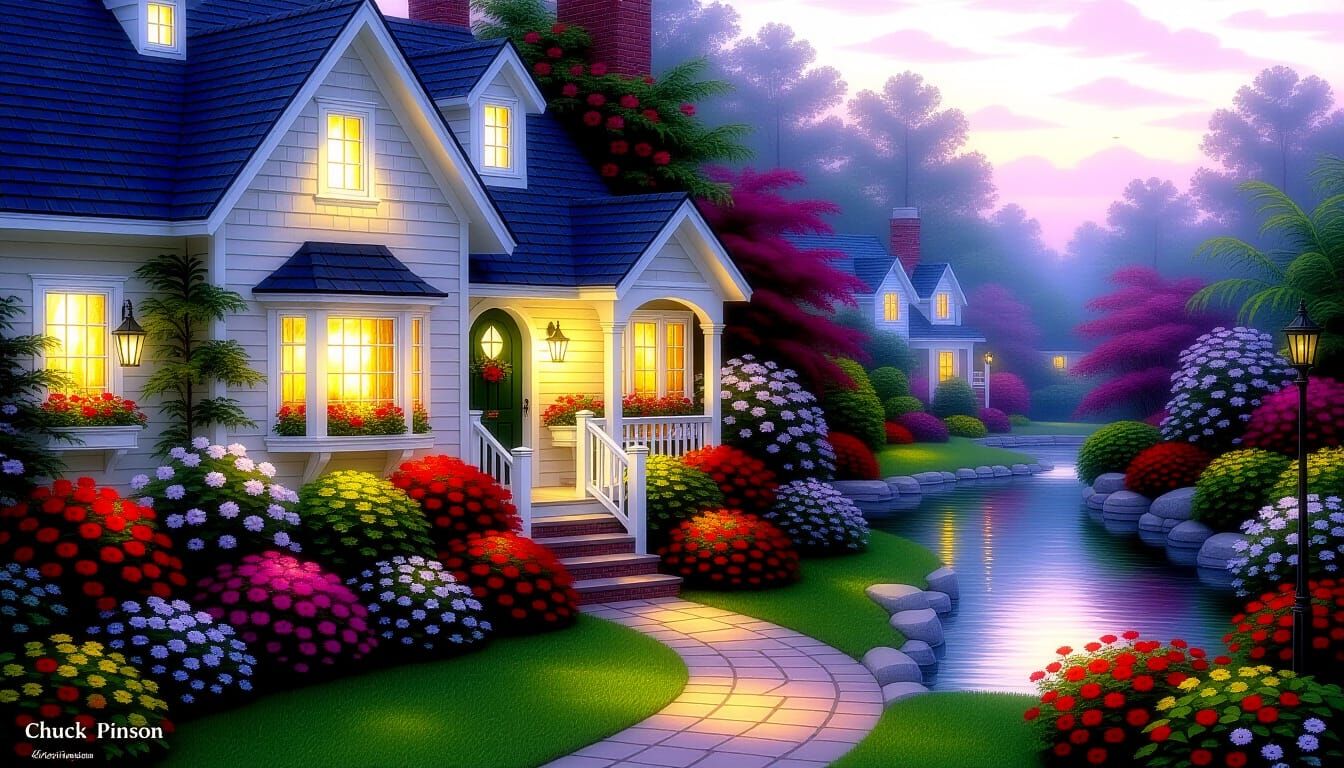 Ultrarealistic Garden in Romantic Style