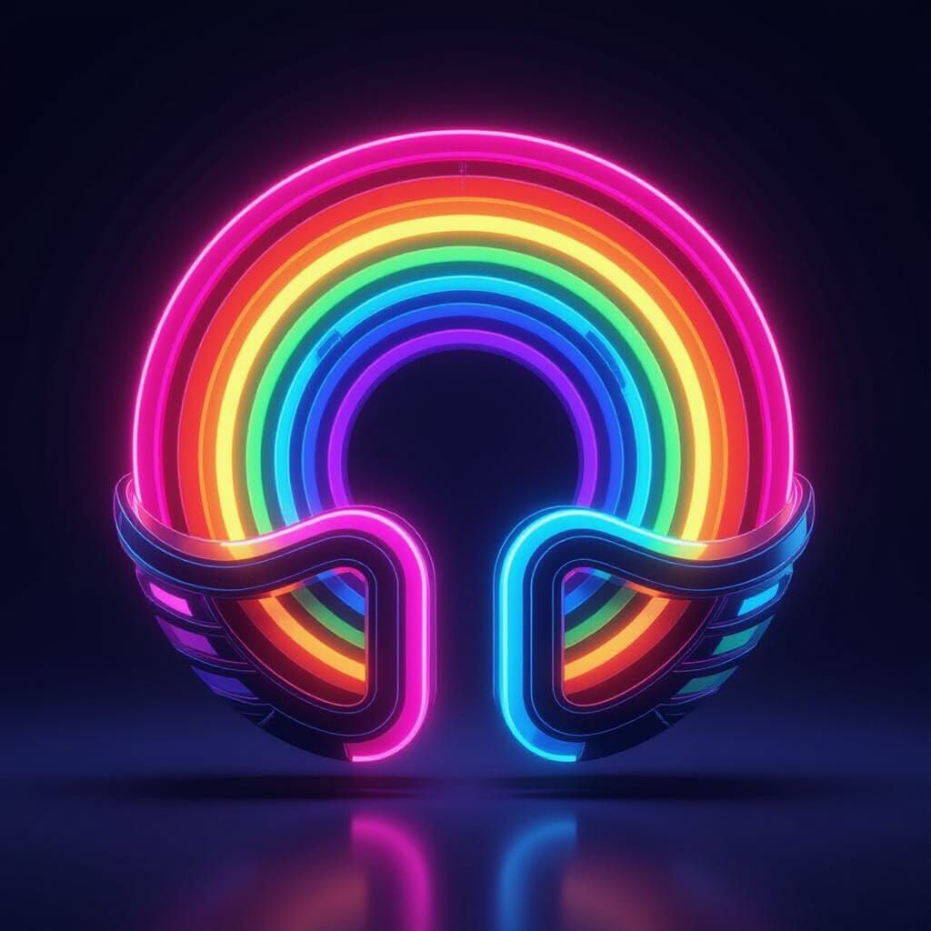 Stylized Rainbow Emblem in 3D Ultra-High Definition