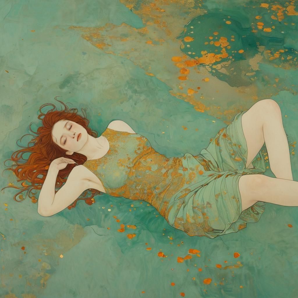 Woman Portrait in Art Nouveau Style