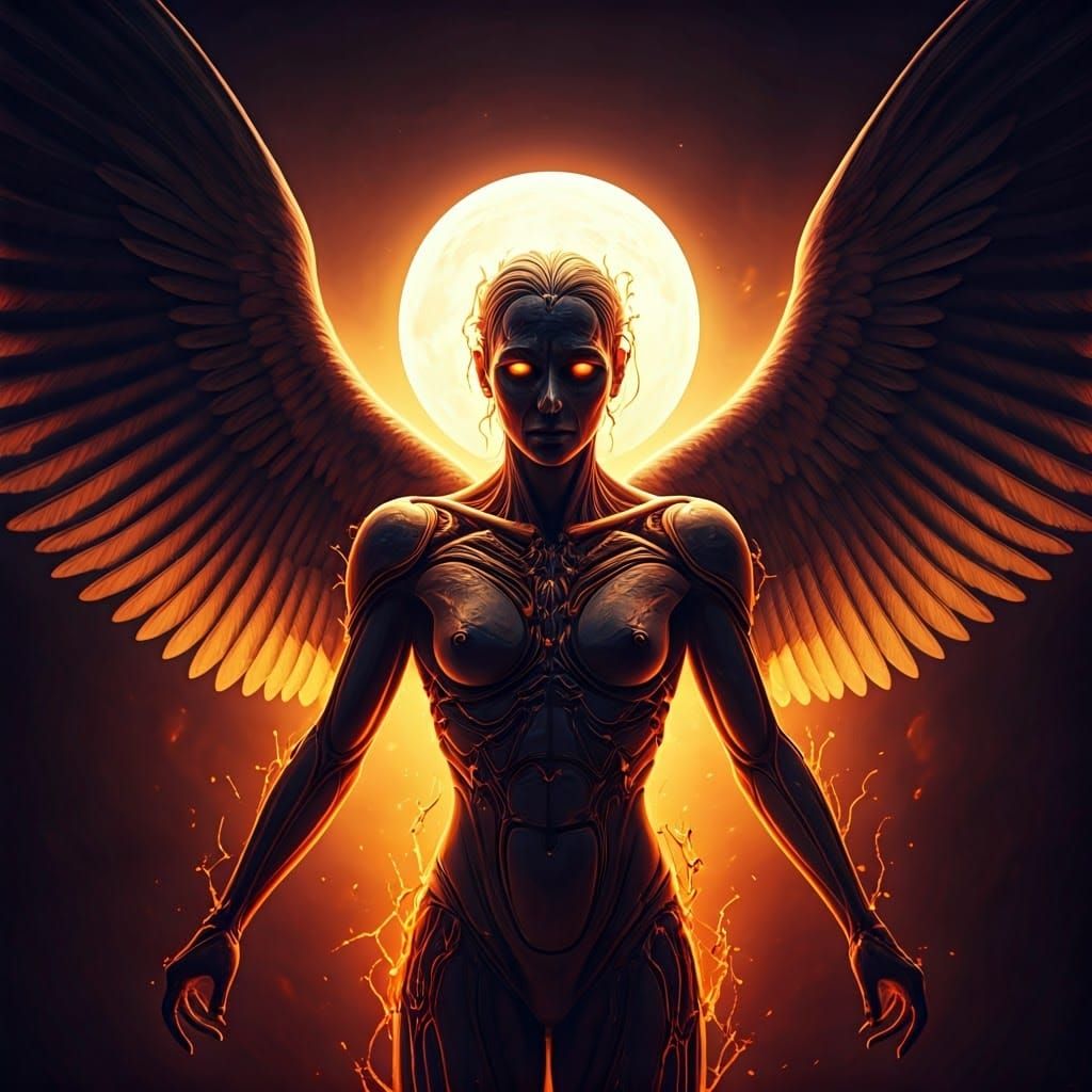 Angelic Vitruvian Human Creates Chaos