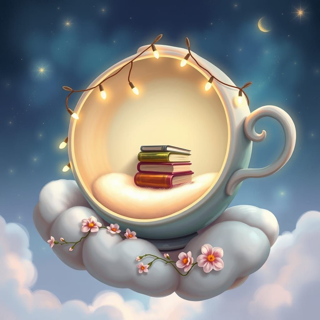 Whimsical Teacup Reading Nook in the Clouds