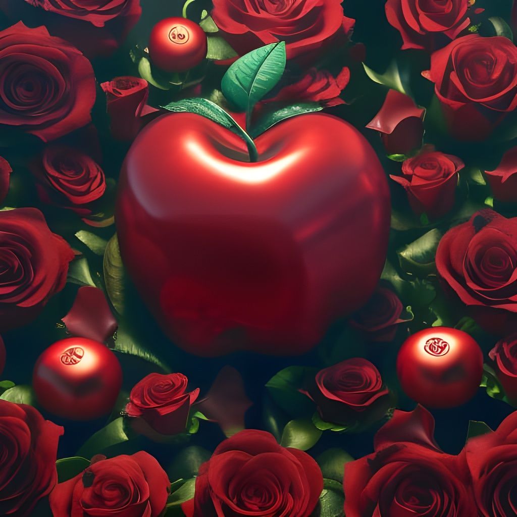 Shiny Apple in Roses