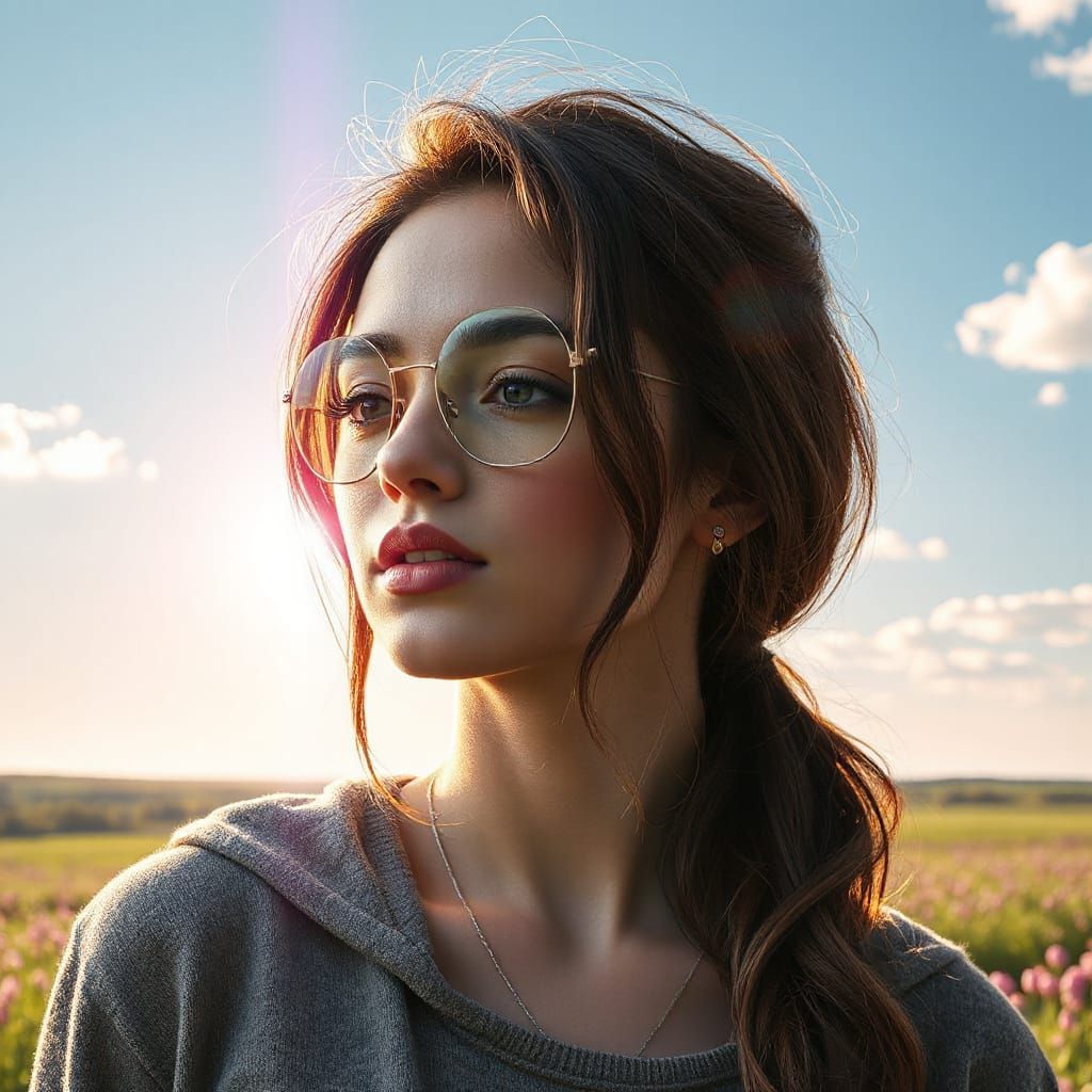 Prism of Spring: Surreal 3D Landscape in Rainbow Light