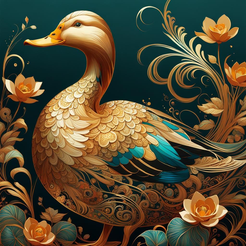 Duck in lace style
